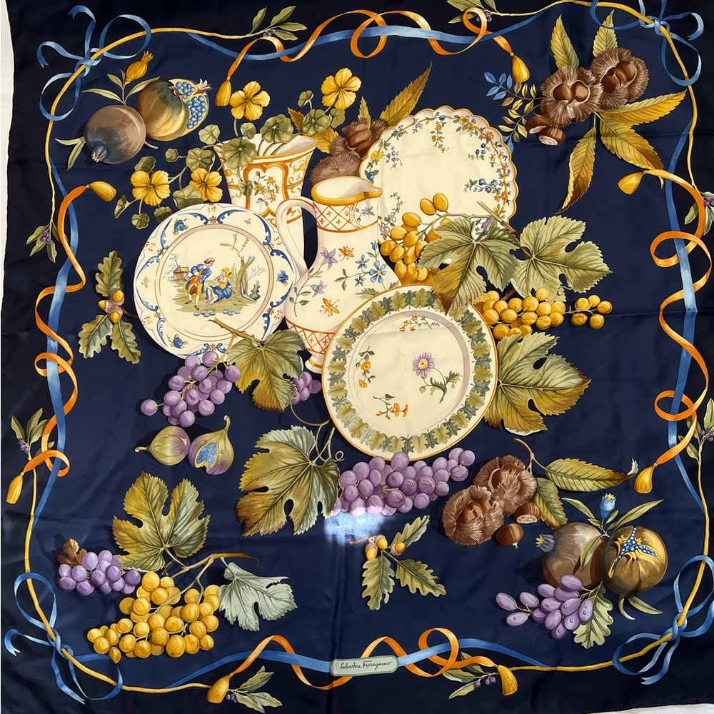 100% Silk. Salvatore Ferragamo Scarf.